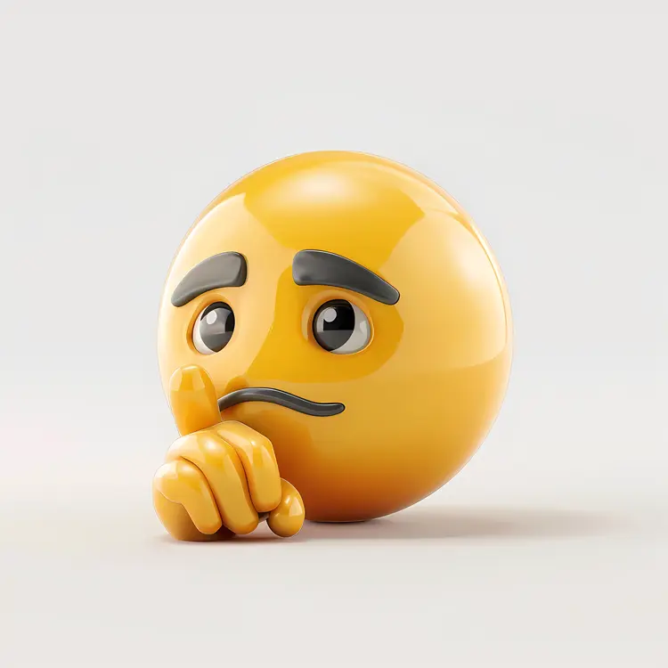 Thinking Emoji in Pondering Pose