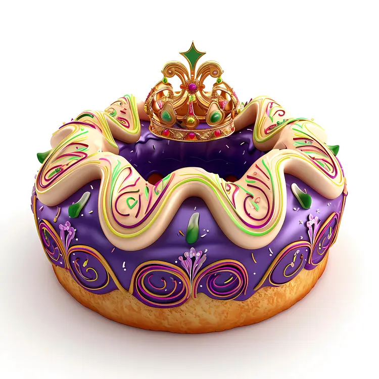 Crown Topped Donut with Purple Icing