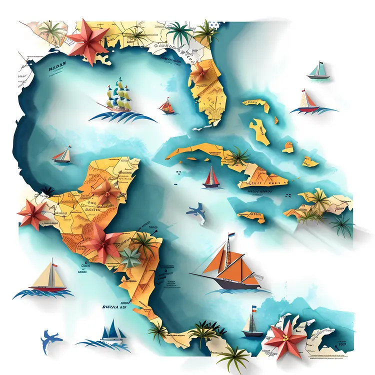 Map of Caribbean Islands