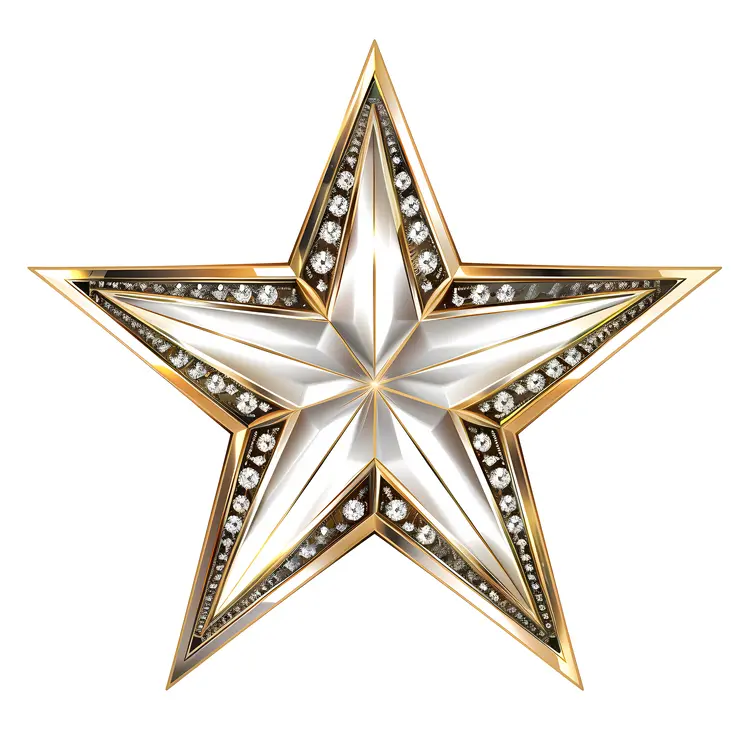 Shiny Gold Star with Jewels