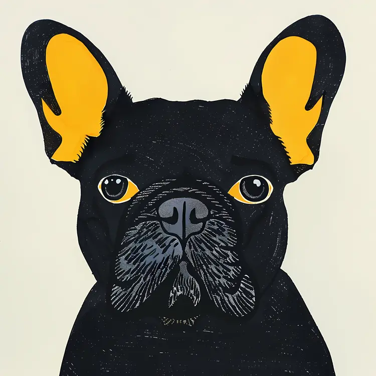 Black and Yellow French Bulldog Portrait