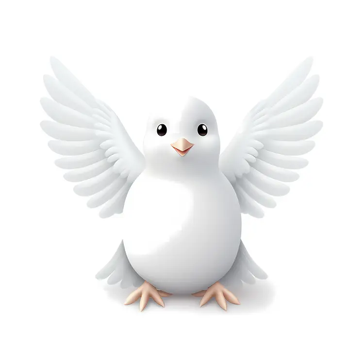 White Dove with Wings Spread