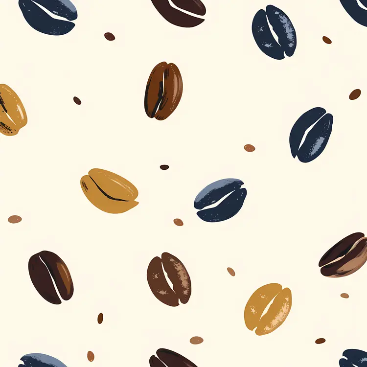 Colorful Patterned Coffee Beans
