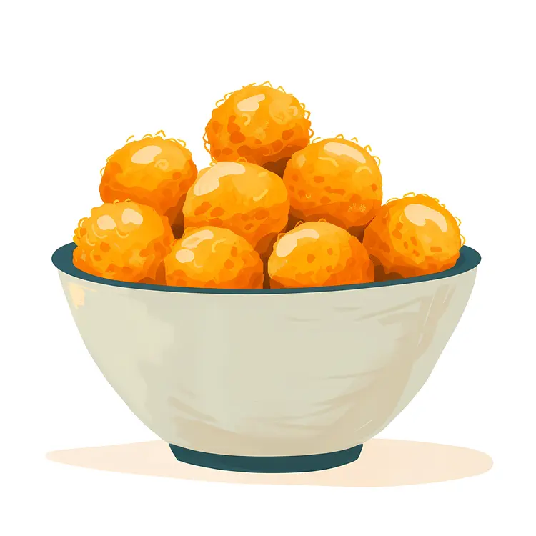 Orange Balls in Bowl Illustration