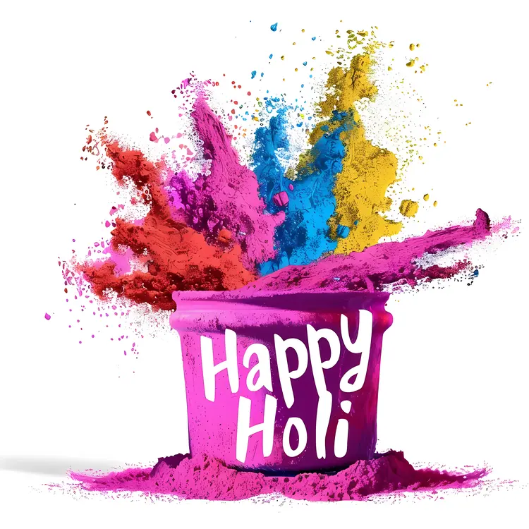 Happy Holi Colorful Powder Explosion