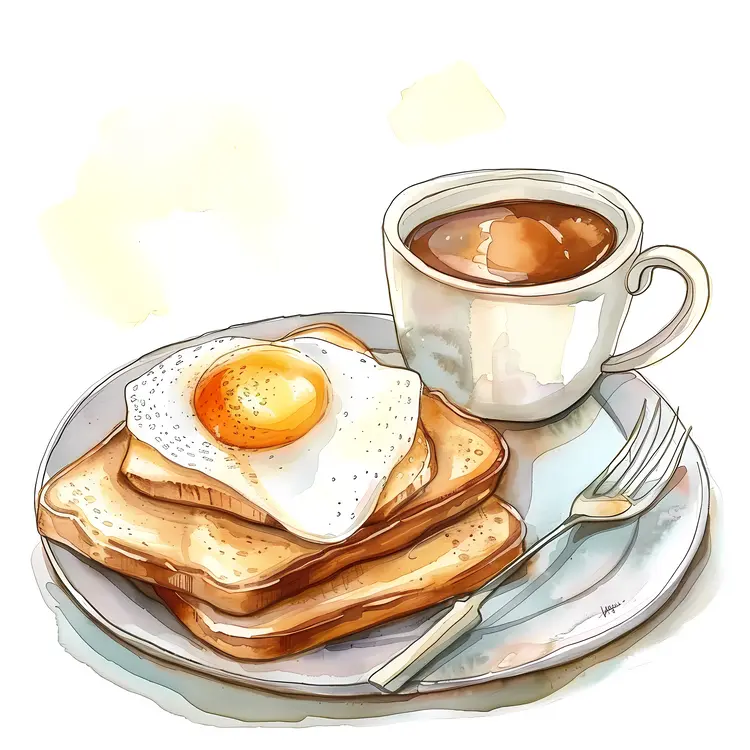 Breakfast with Eggs and Coffee