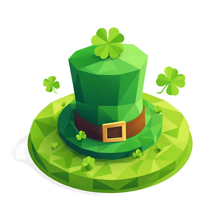 Leprechaun Hat with Shamrocks