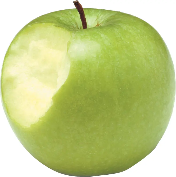 Green Apple with a Bite
