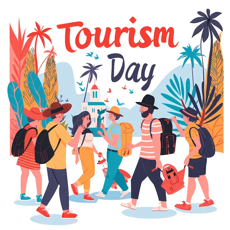 Tourists Illustration for Tourism Day