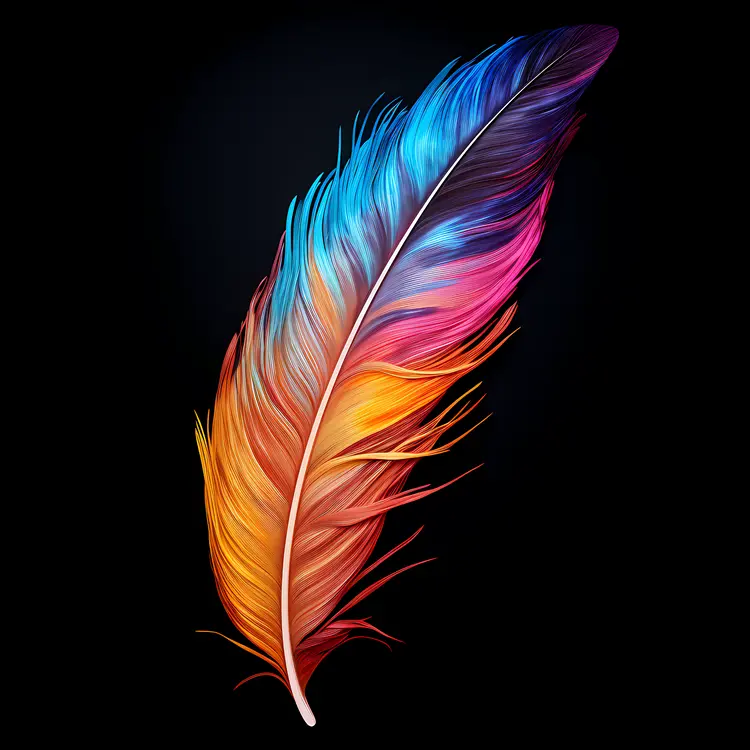 Feather with Gradient Colors