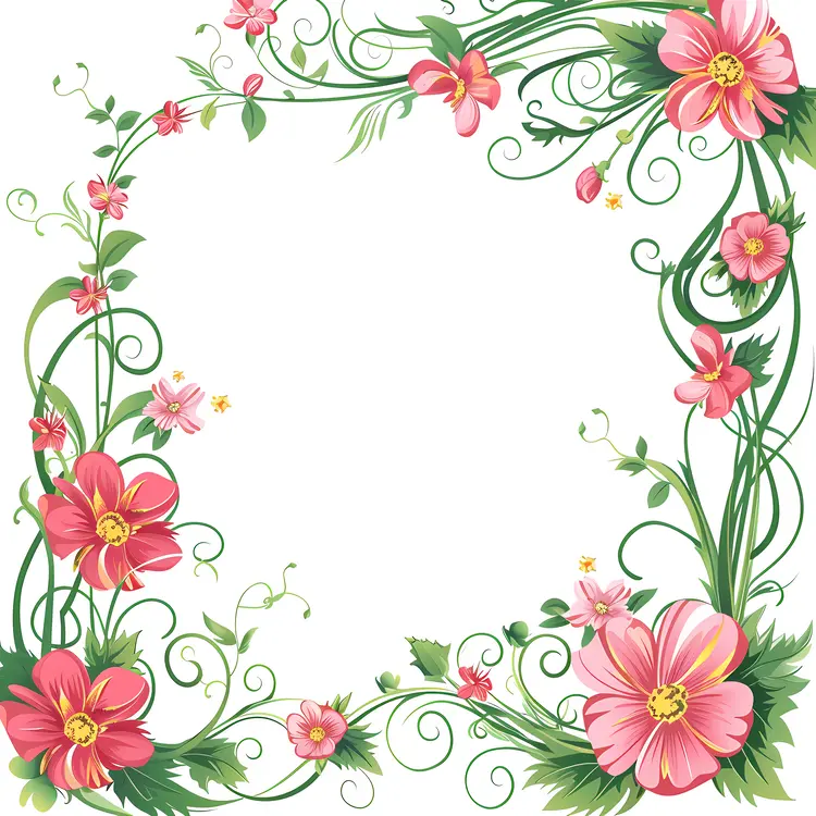 Pink Floral Frame