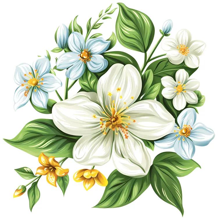 White and Blue Floral Arrangement