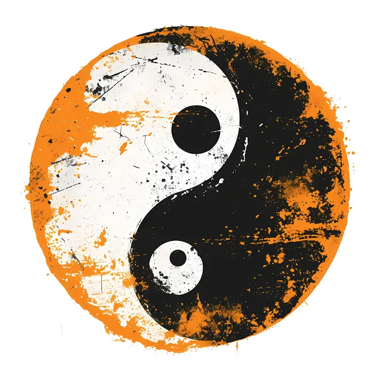 Grunge Yin Yang Symbol