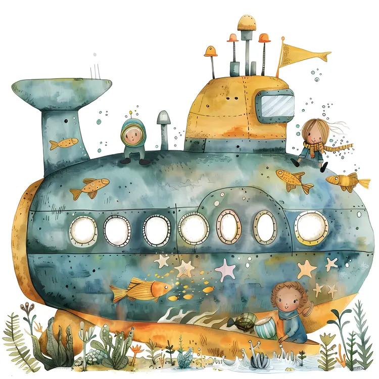Children's Cartoon Submarine