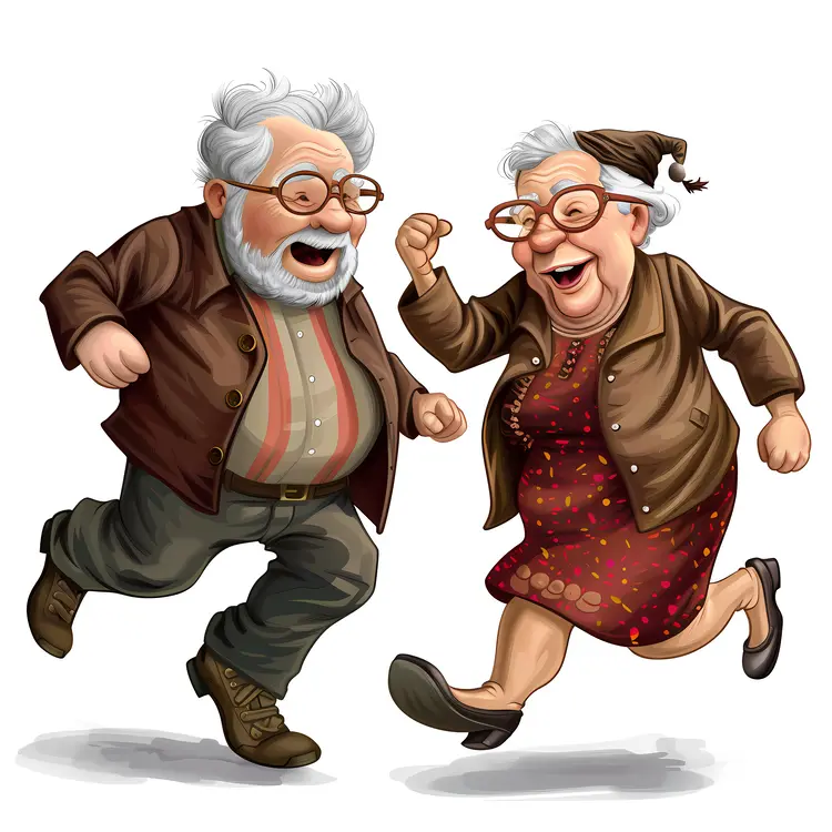 Joyful Elderly Couple Dancing