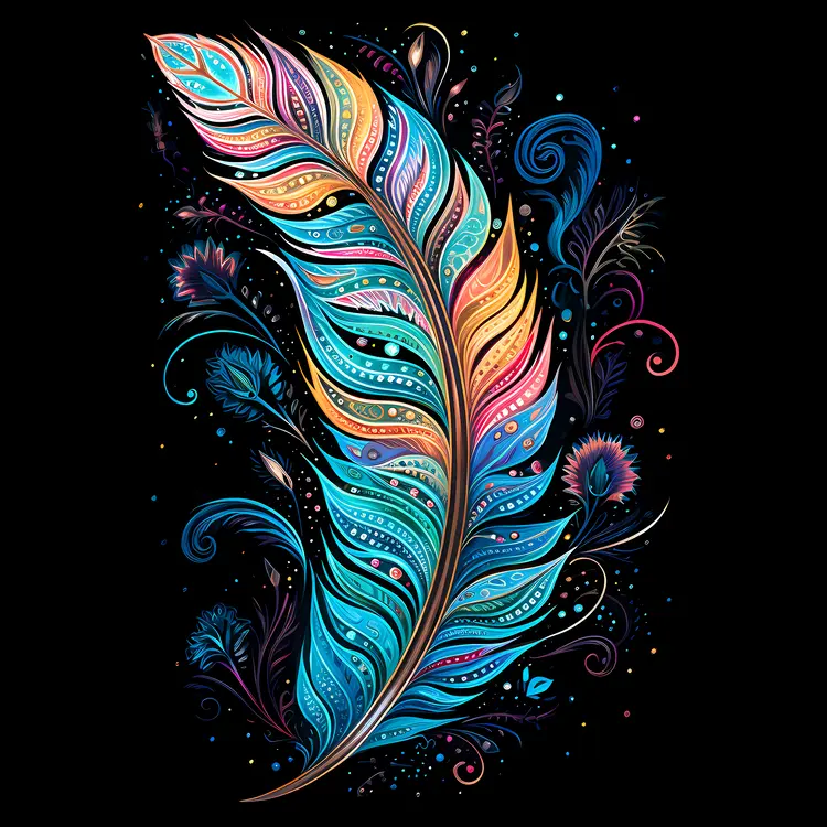 Vibrant Artistic Feather