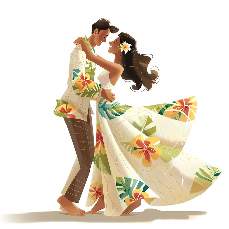Dancing Couple in Love Illustration