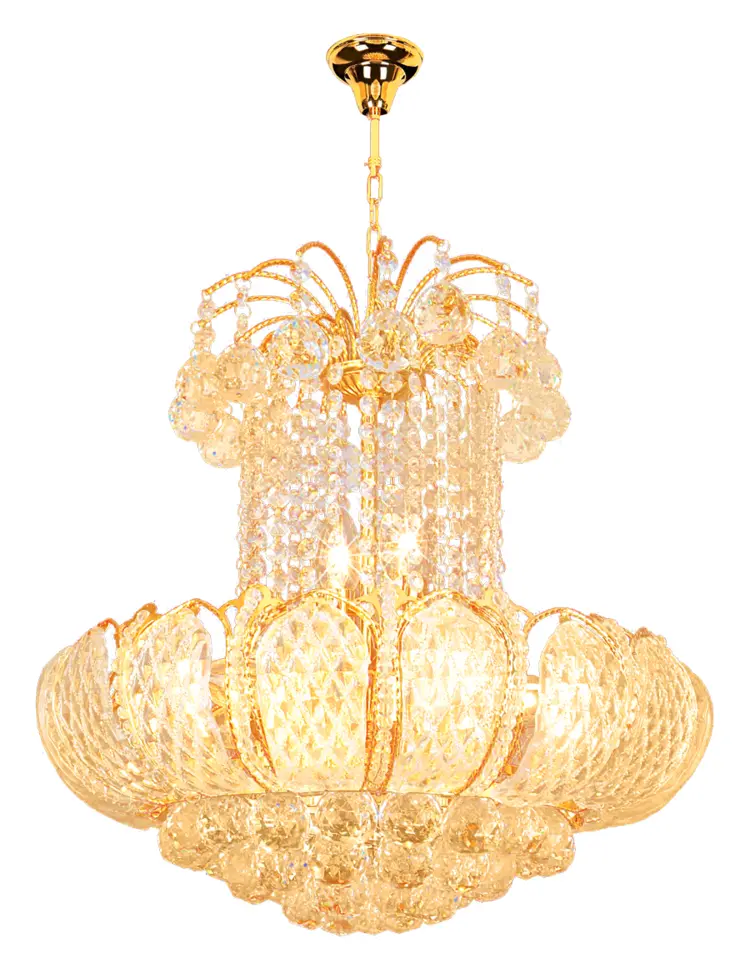 Elegant Gold and Crystal Chandelier