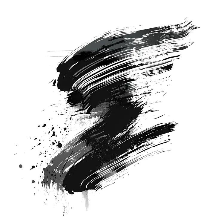 Black and White Abstract Brush Strokes