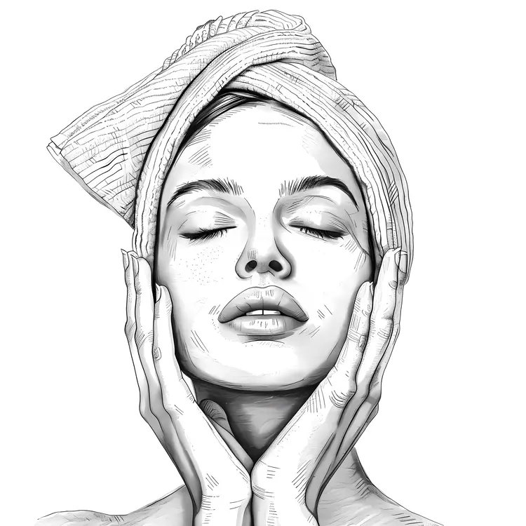 Relaxed Woman with Towel on Head