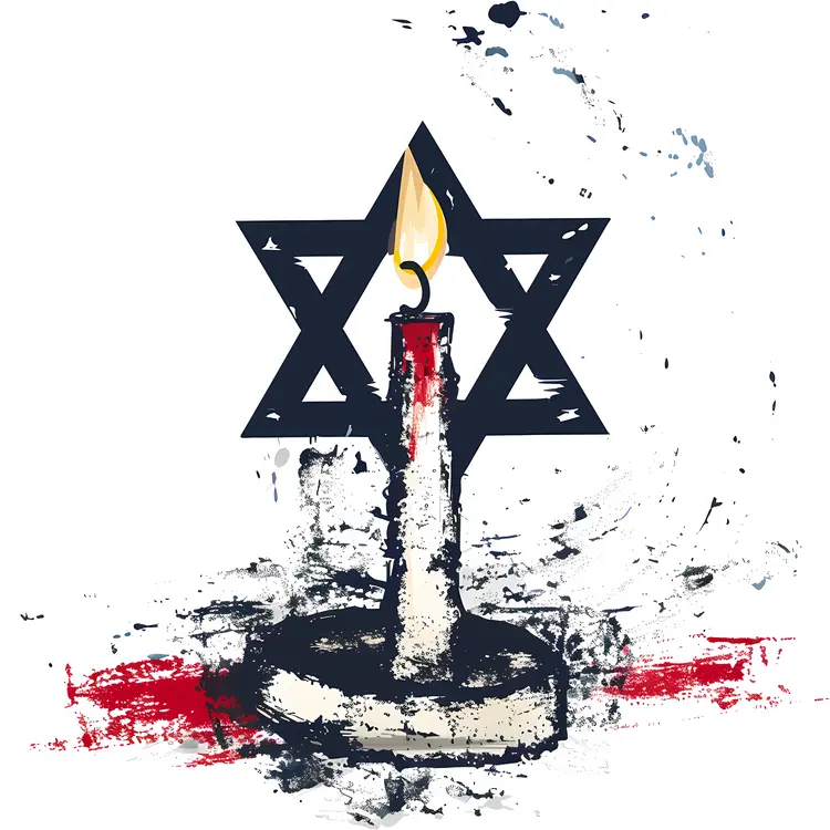 Star of David with Memorial Candle