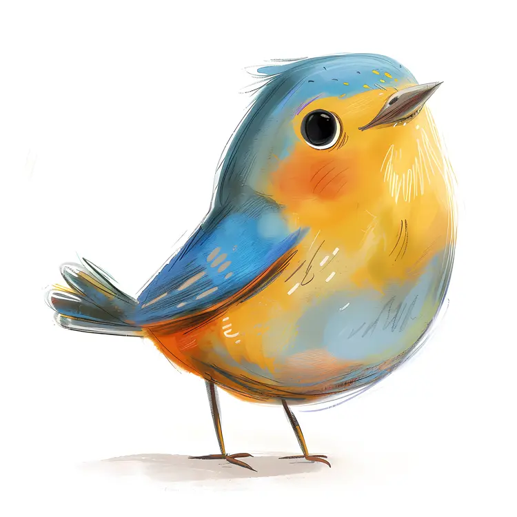 Cute Colorful Bird Illustration