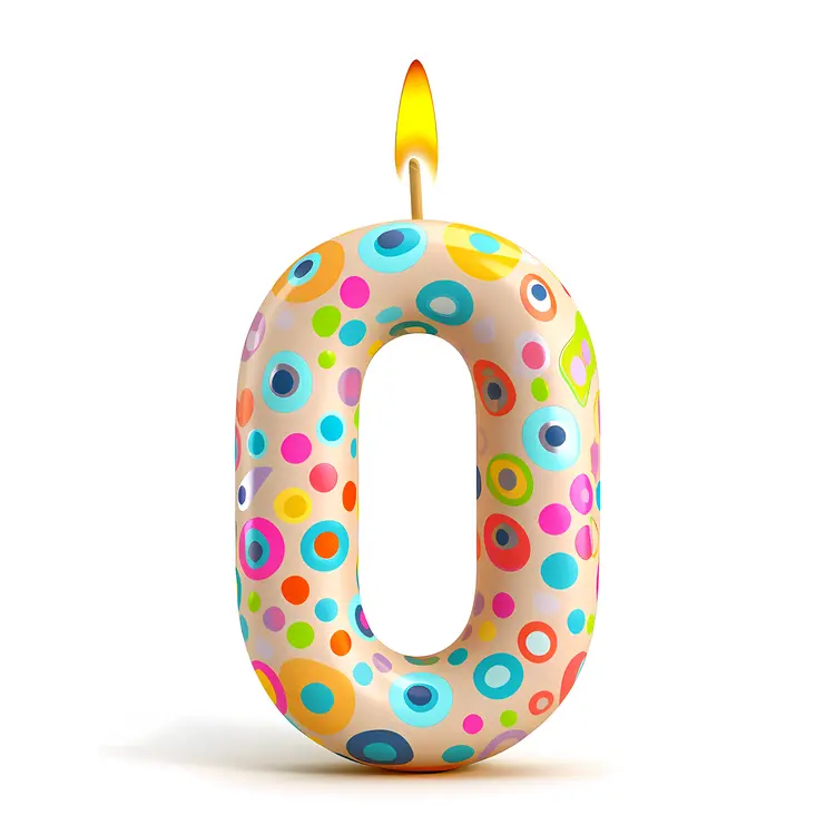 Colorful Polka Dot Candle for Birthday Celebration