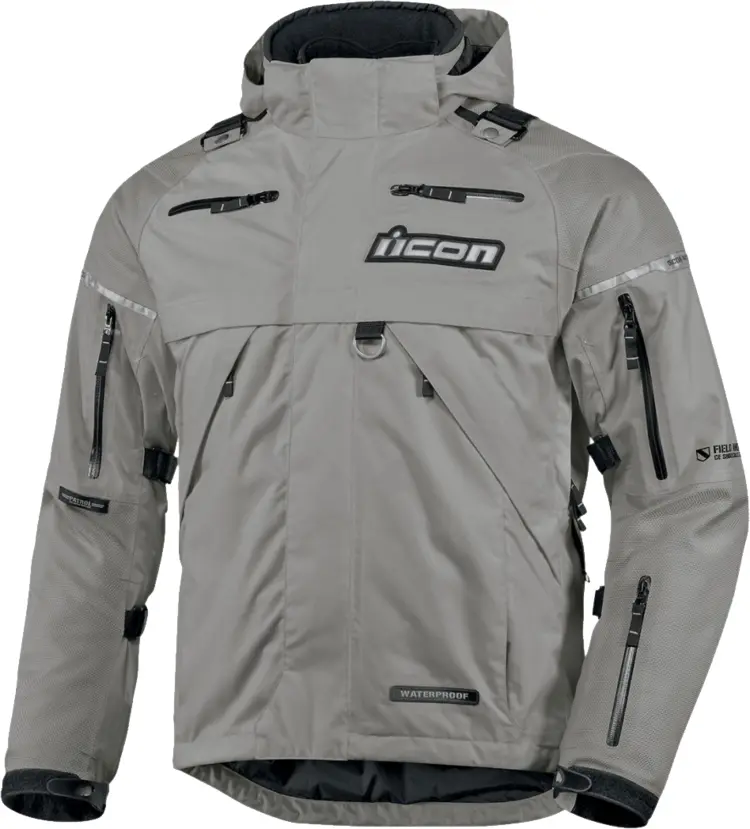 Gray Hooded Jacket with Zipper