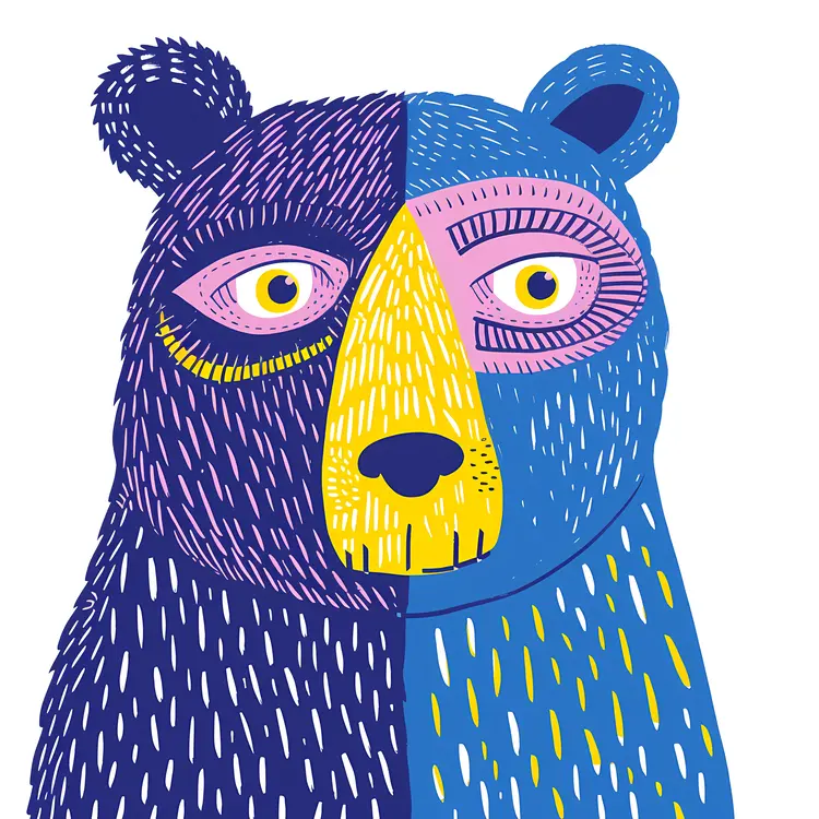 Colorful Bear Illustration