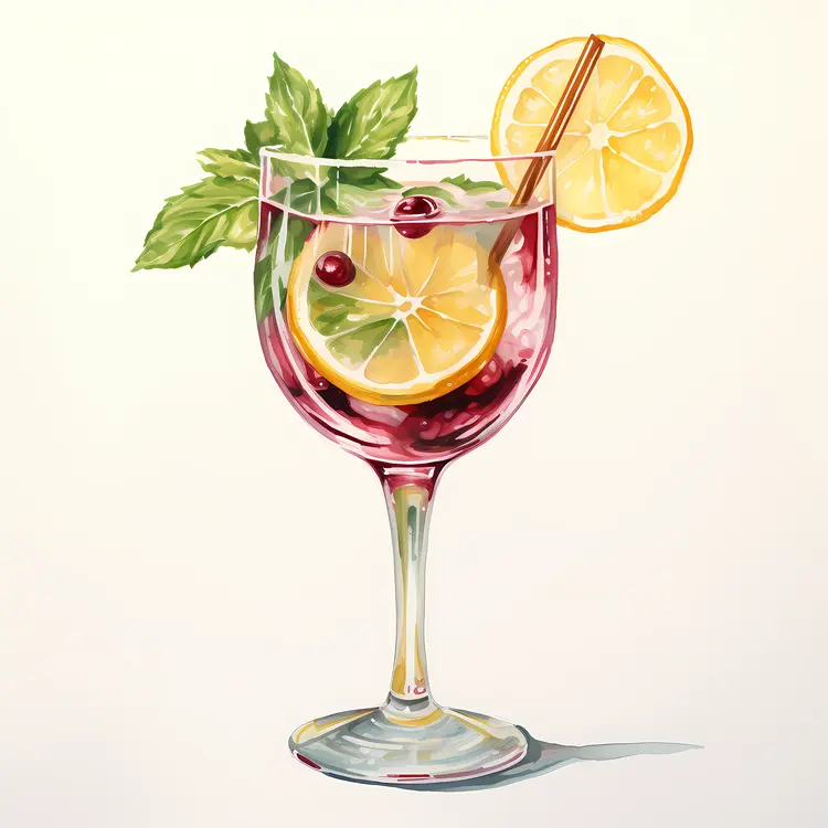 Lemon Cocktail with Fresh Herbs