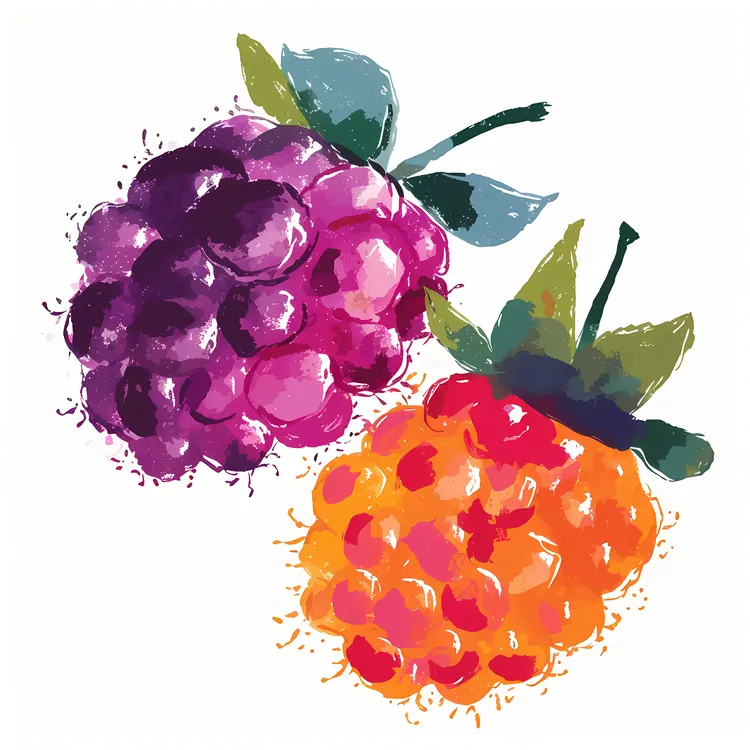 Colorful Berries in Watercolor Art