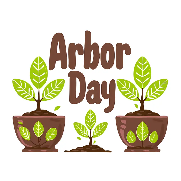 Arbor Day Celebration with Potted Plants