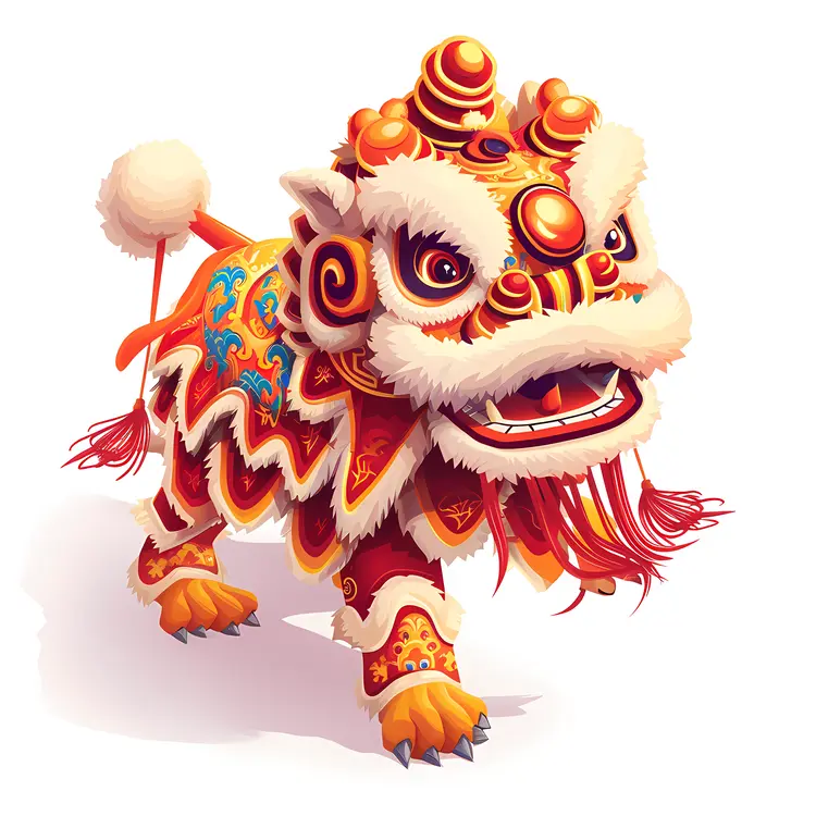 Charming Traditional Lion Dance Figure