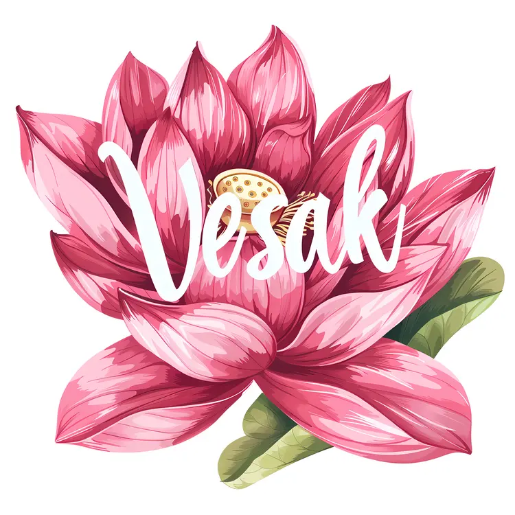 Vesak with Pink Lotus Flower
