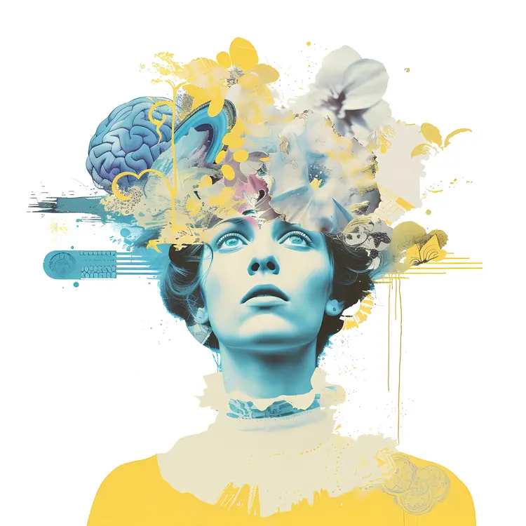 Creative Mind with Flowers Illustration