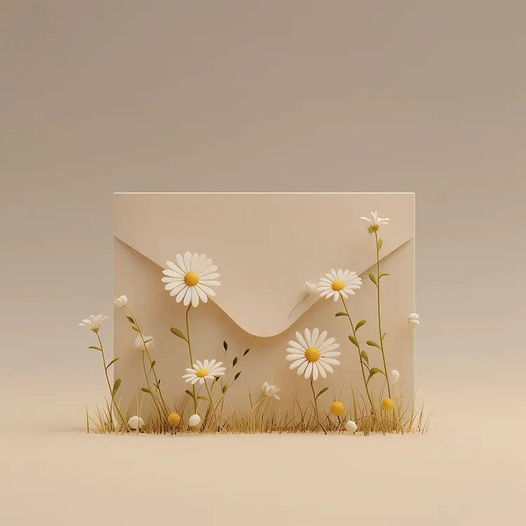 Daisies and Envelope Illustration