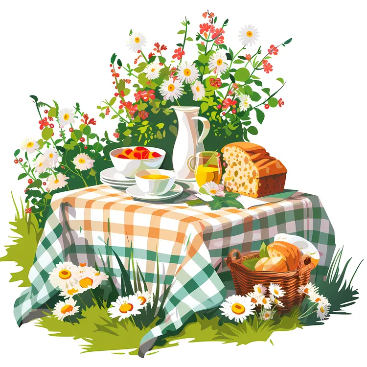 Picnic with Bread and Tea