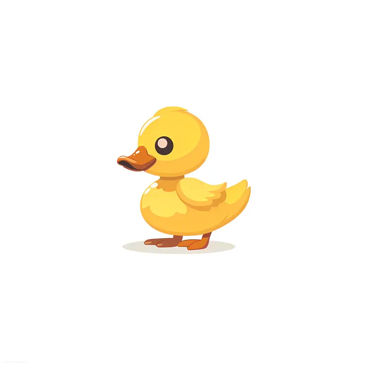 Cute Yellow Cartoon Duck