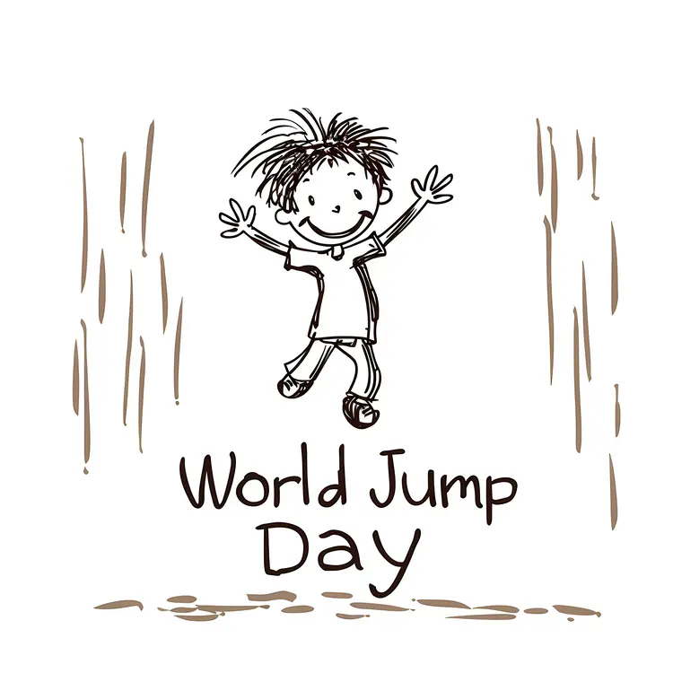 Happy Jumping Child for World Jump Day