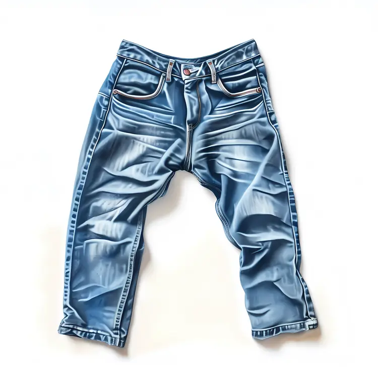 Blue Jeans on White Background