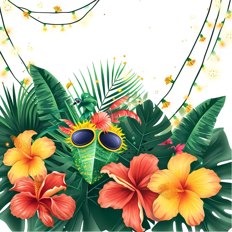 Brazil Carnival with Flowers and Lights