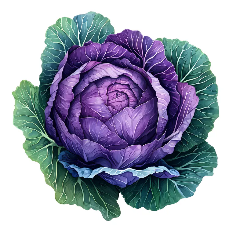 Purple Cabbage Illustration