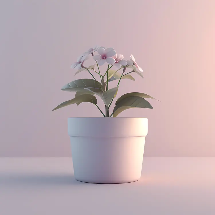 White Flowers in a Potted Plant