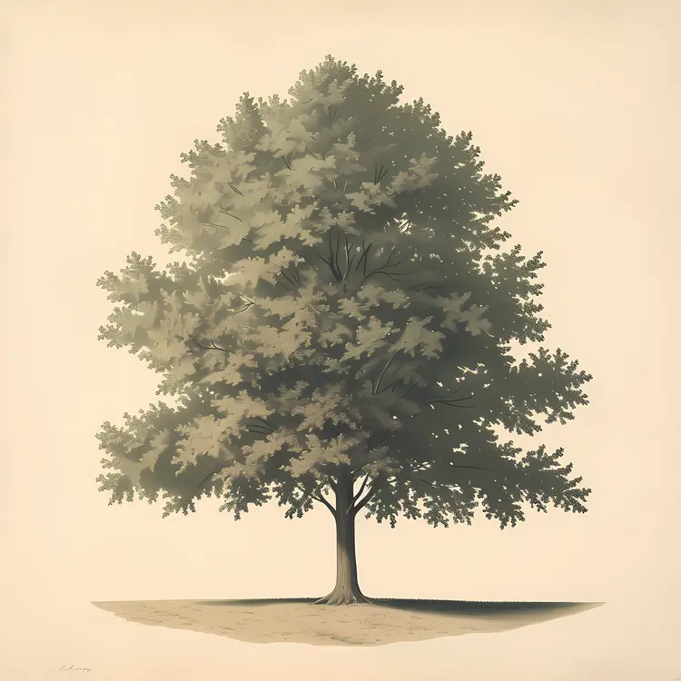 Green Tree in Minimalist Style