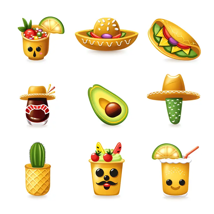 Mexican-Themed Icons Set