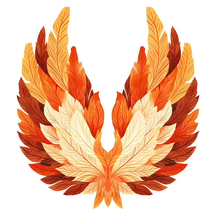 Orange and Brown Feathered Wings Art