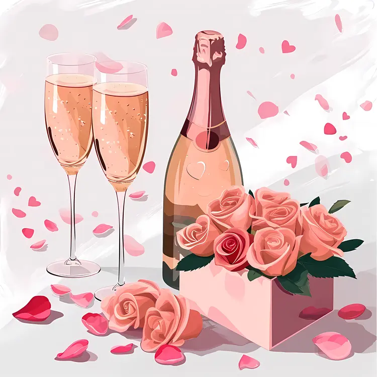 Charming Champagne and Roses Celebration