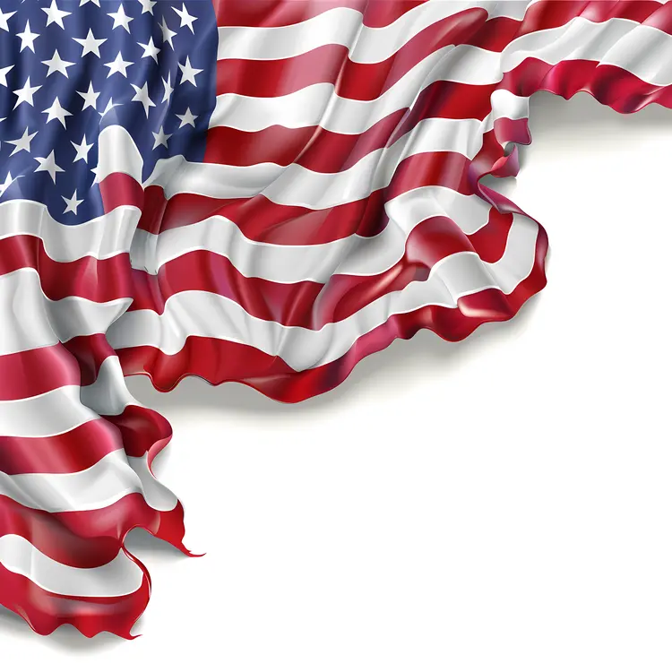 Waving American Flag for Independence Day