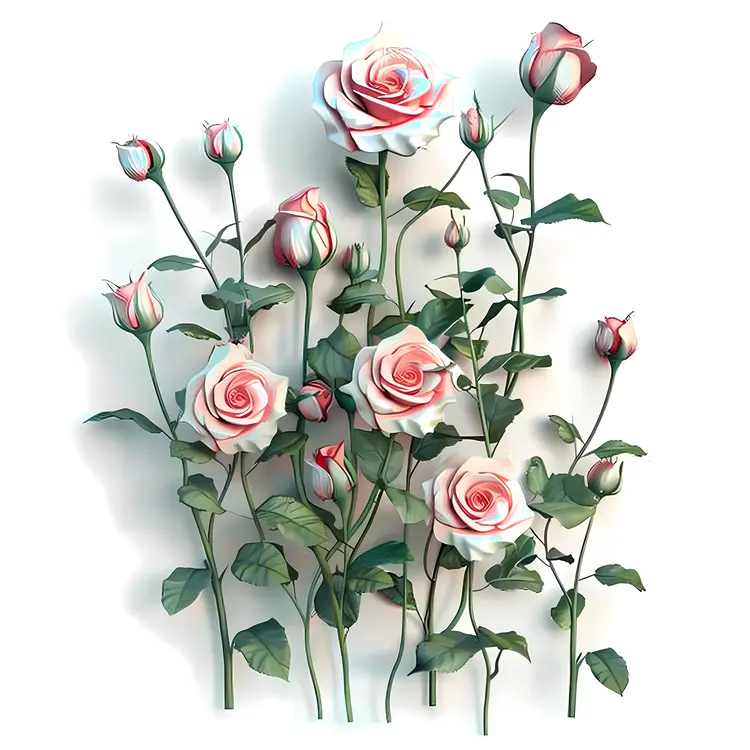 Cluster of Pink Roses