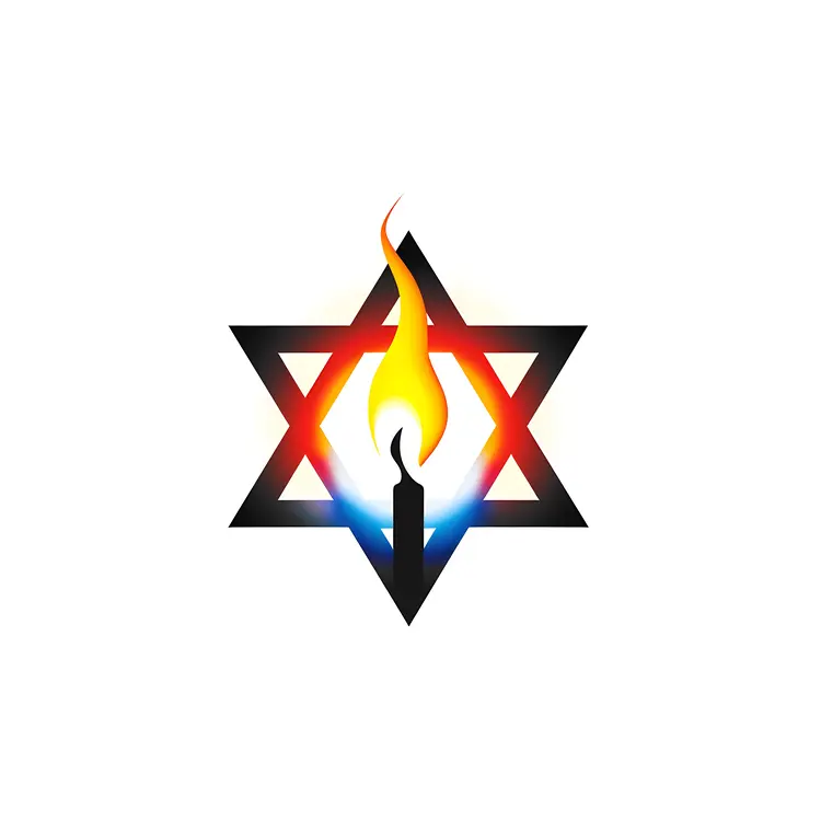 Star of David with Candle Flame